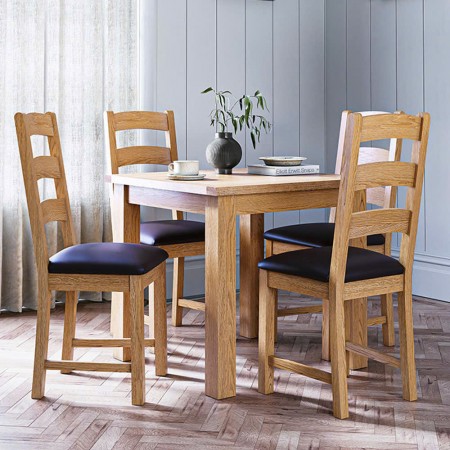 Solid Oak : Bàn Ăn Gổ Sồi Một Mảnh - Vuông 90cm
